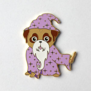 Old Wizard Pug Pin