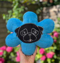 Mini Flower Pug Pillow - Black & Fawn