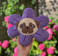 Mini Flower Pug Pillow - Black & Fawn