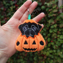 Pugkin Keychain Plushie/Bagtag - Black & Fawn