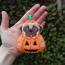 Pugkin Keychain Plushie/Bagtag - Black & Fawn