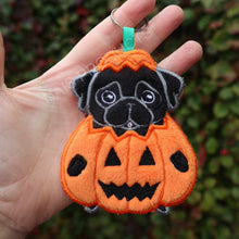 Pugkin Keychain Plushie/Bagtag - Black & Fawn