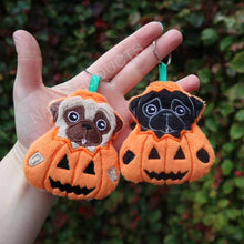 Pugkin Keychain Plushie/Bagtag - Black & Fawn