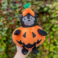 Pugkin Pug Pumpkin Plushie - Black & Fawn Limited Edition