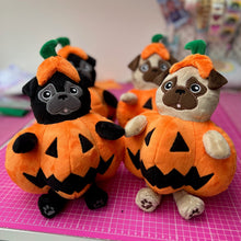 Pugkin Pug Pumpkin Plushie - Black & Fawn Limited Edition