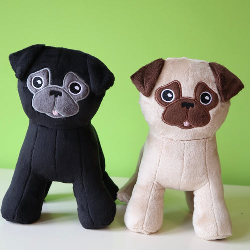 Pug Plushie - Black & Fawn