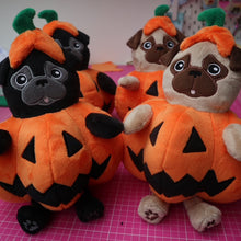 Pugkin Pug Pumpkin Plushie - Black & Fawn Limited Edition