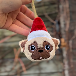 Christmas Pug Ornament