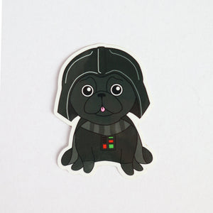 SALE - Star Pug Sticker - Black
