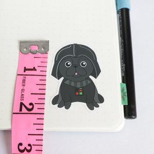 SALE - Star Pug Sticker - Black