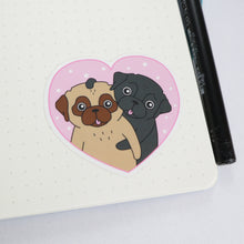 SALE - Heart Love Pugs Sticker