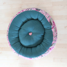 Pink Leafs Fabric - Round Bed