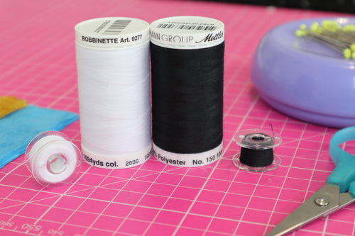 Mettler Bobbinette Black/White 1000m