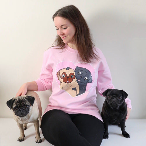 SALE - Pink Pug Sweater, Limited Edition