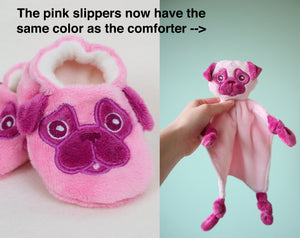 Baby Pug Slippers Handmade