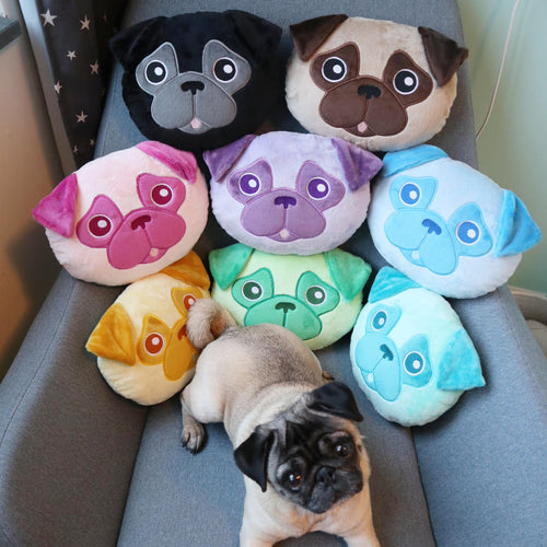 Mini Pug Pillow - 8 Colors!